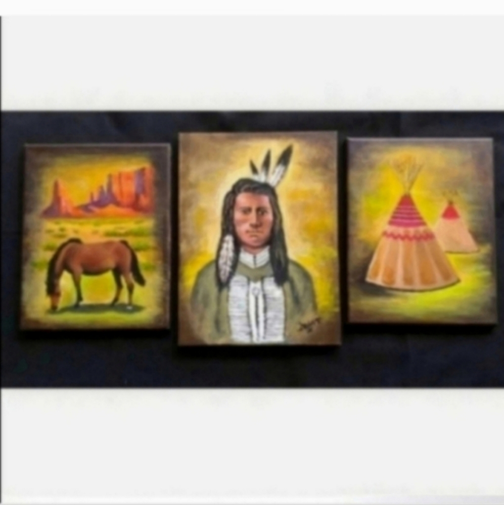 Indian southwest painting landscape gift original artist acrylic on canvas